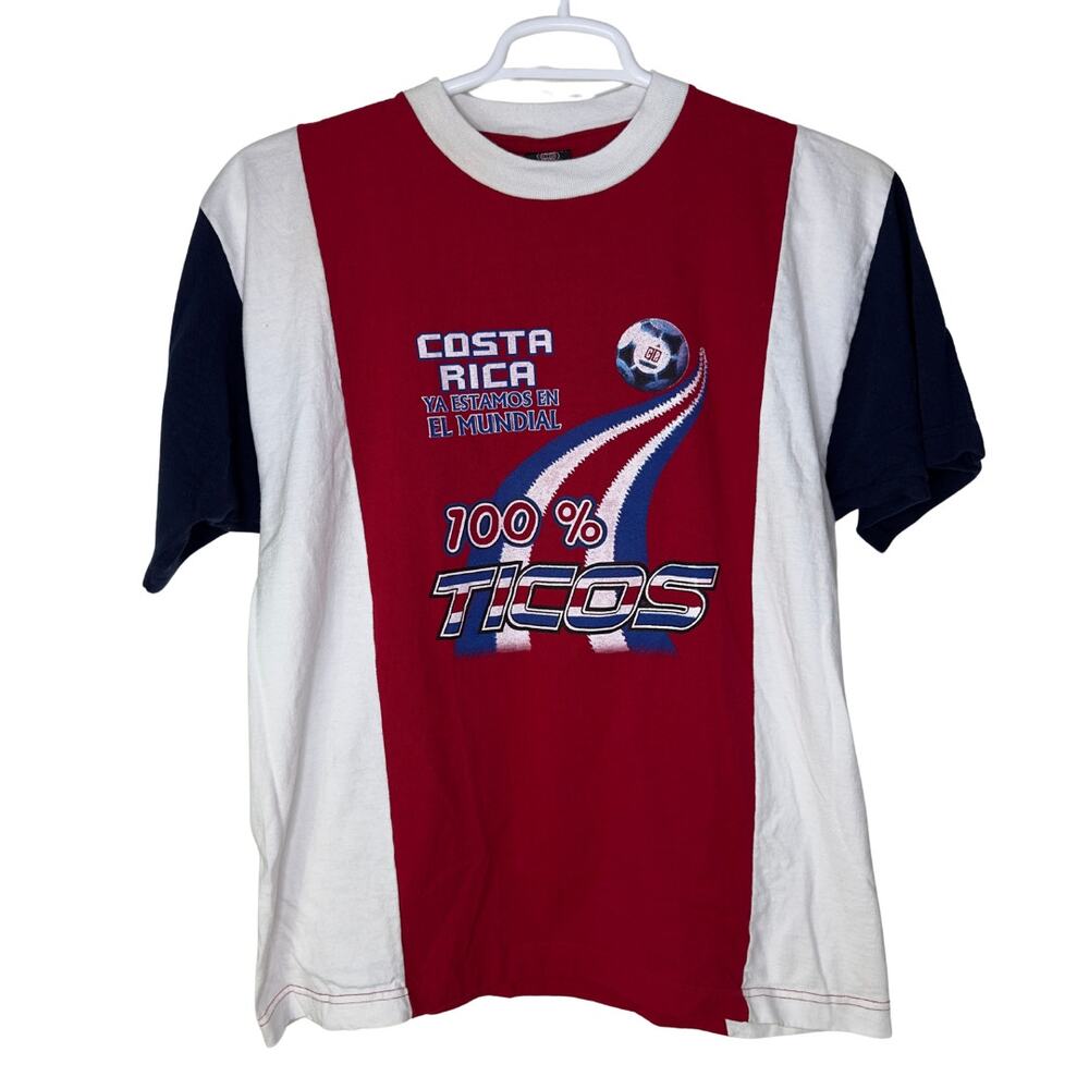Vintage T Shirt Mundo Costa Rica Ticos Men's Large Soccer Futbol‎ World Cup Y2K